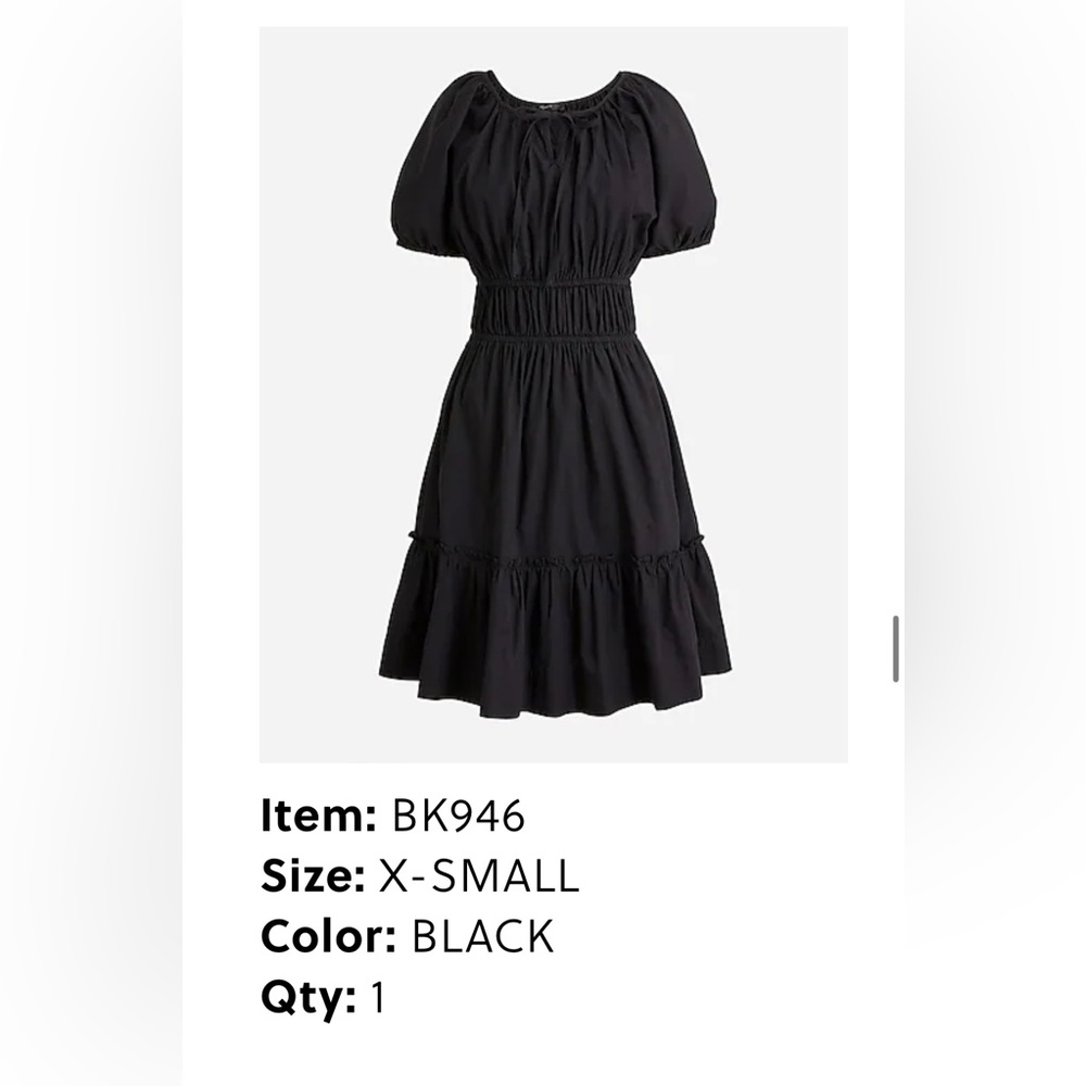 NEW J Crew Cinched-waist puff-sleeve dress SMALL